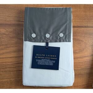 Ralph Lauren Home Organic Sateen Border European Sham Euro Graphite Gray NEW